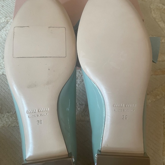 Light Blue Miu Miu flats with bows - Picture 7 of 8